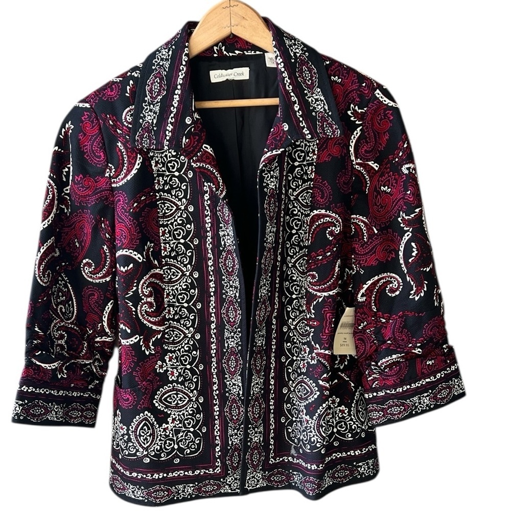 Coldwater Creek Sz 14 New w Tag Paisley Motif Jacket